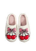 BOW CHERRY SLIPPERS