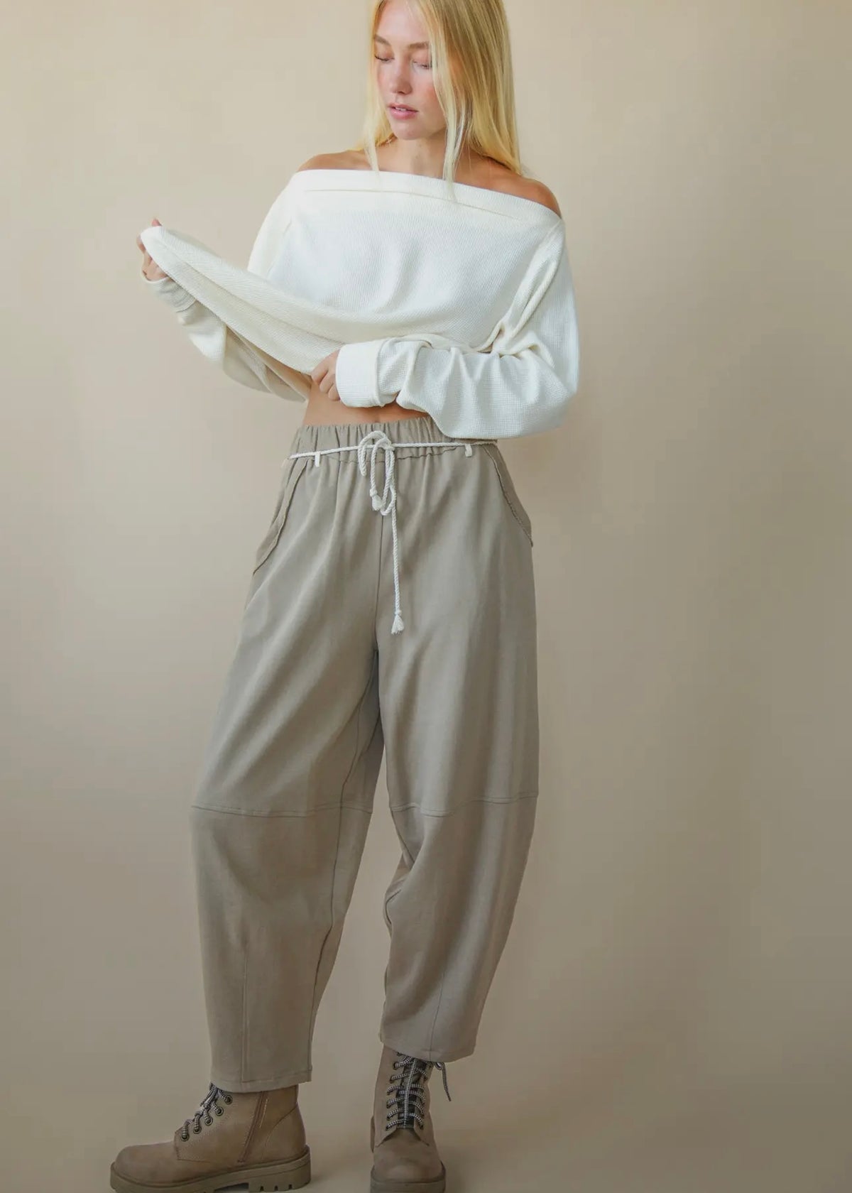 BRAIDED BARREL PANT