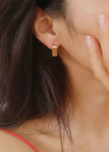 NOA STRIPE HOOP EARRING