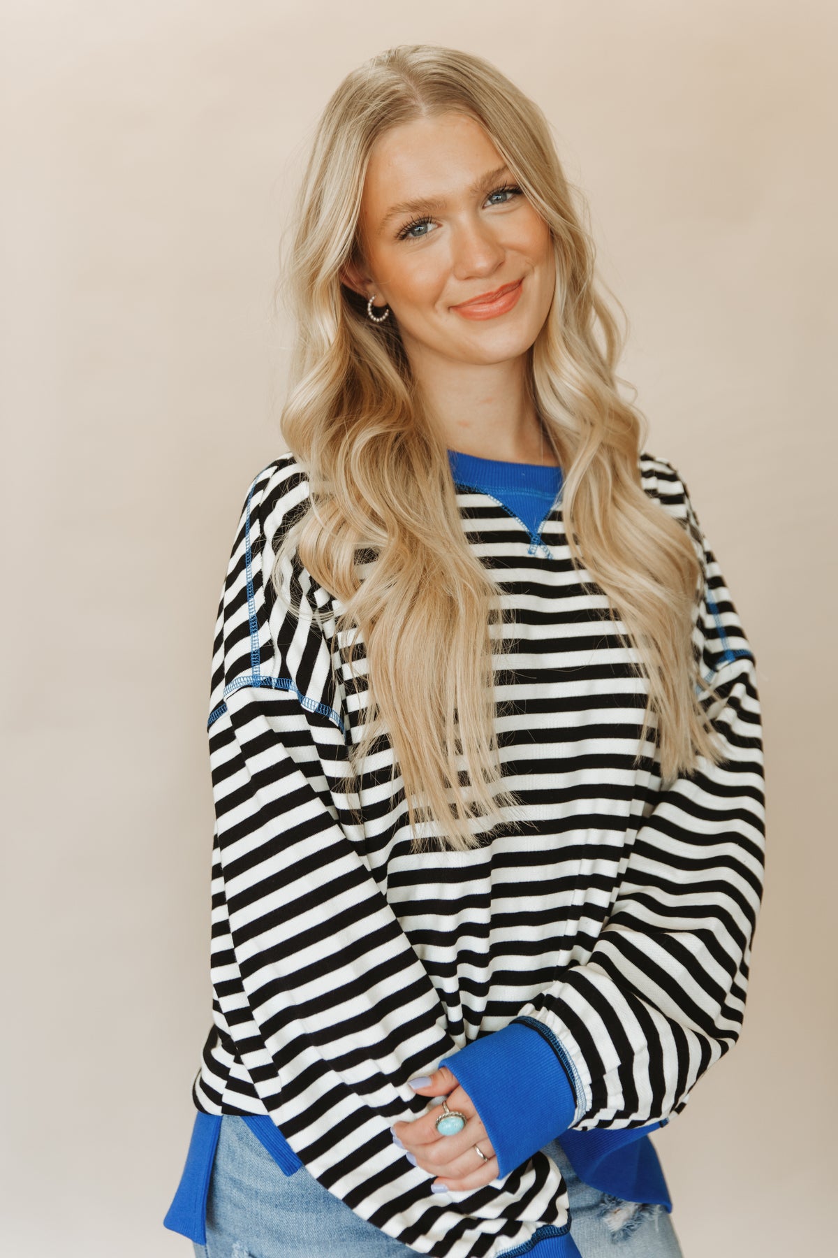 STRIPED CASUAL COZY TOP