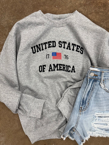 USA EMBROIDERED SWEATSHIRT