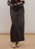 PANELED DENIM SKIRT