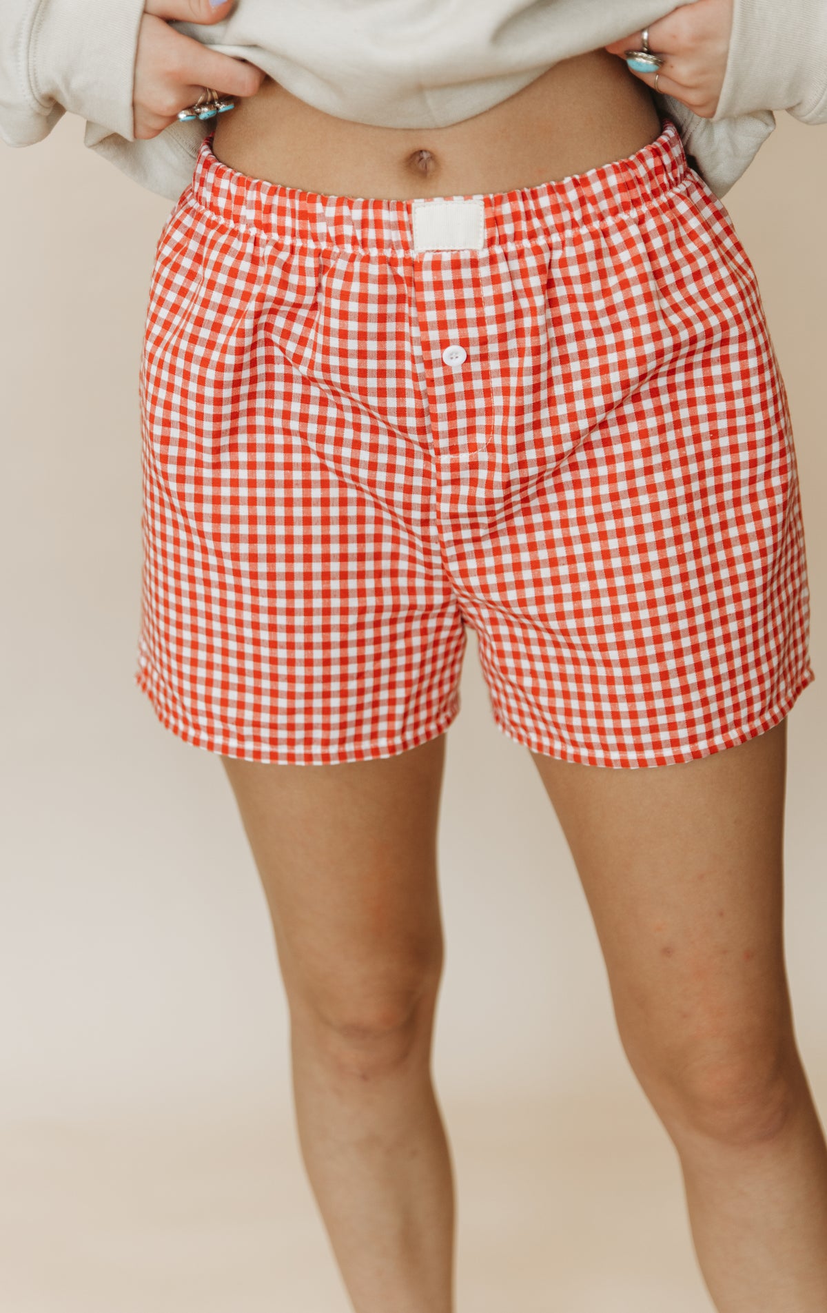 CHECKERED PRINT CASUAL SHORT