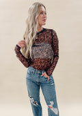 LEOPARD MESH TOP