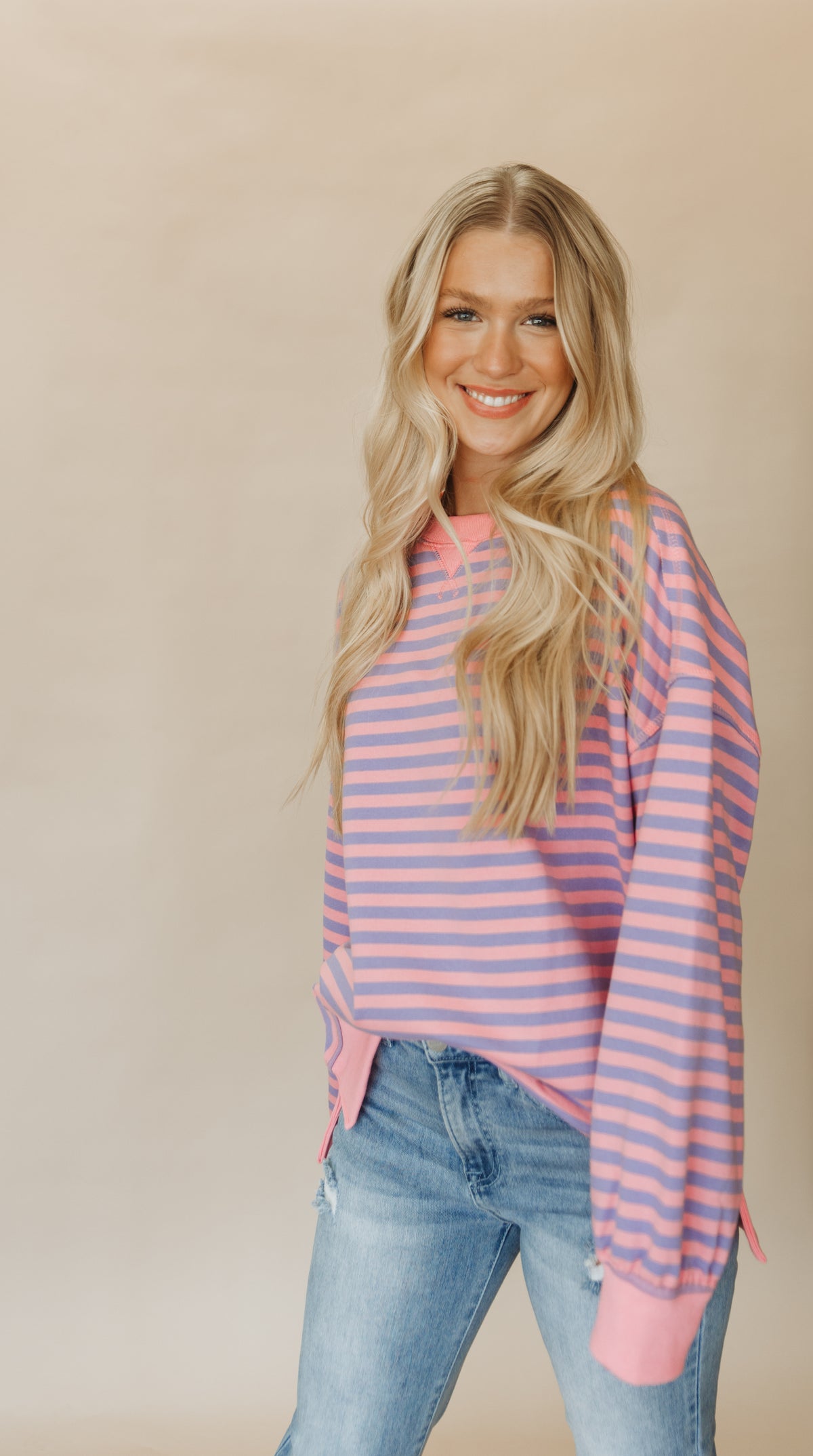 STRIPED CASUAL COZY TOP