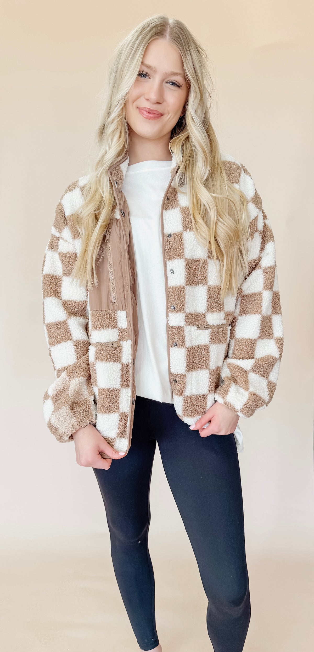 CHECKERED FLEECE JACKET