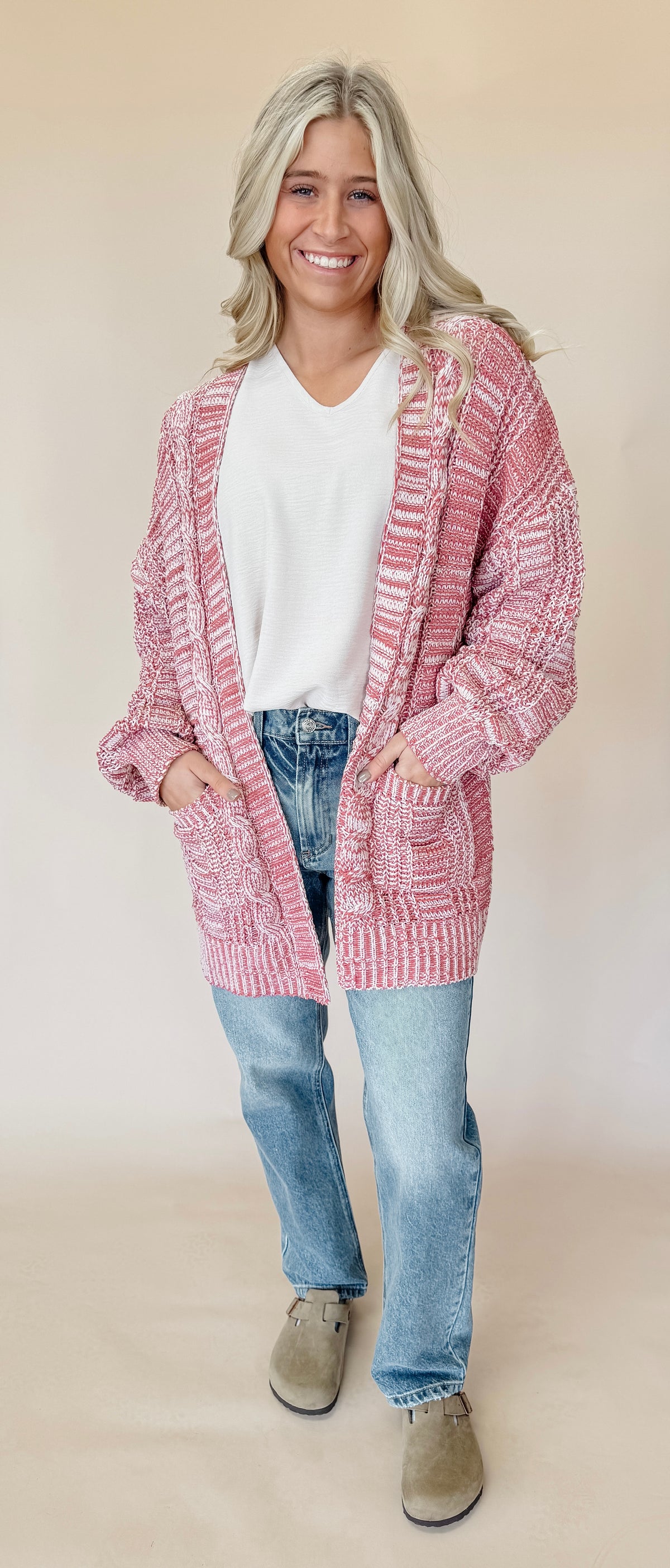 TWO TONED KNIT CARDI