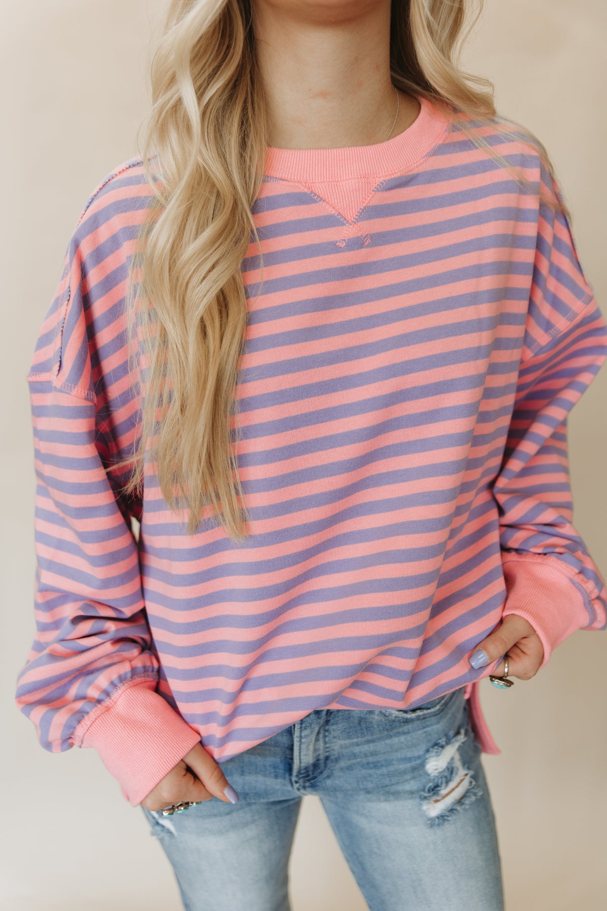 STRIPED CASUAL COZY TOP