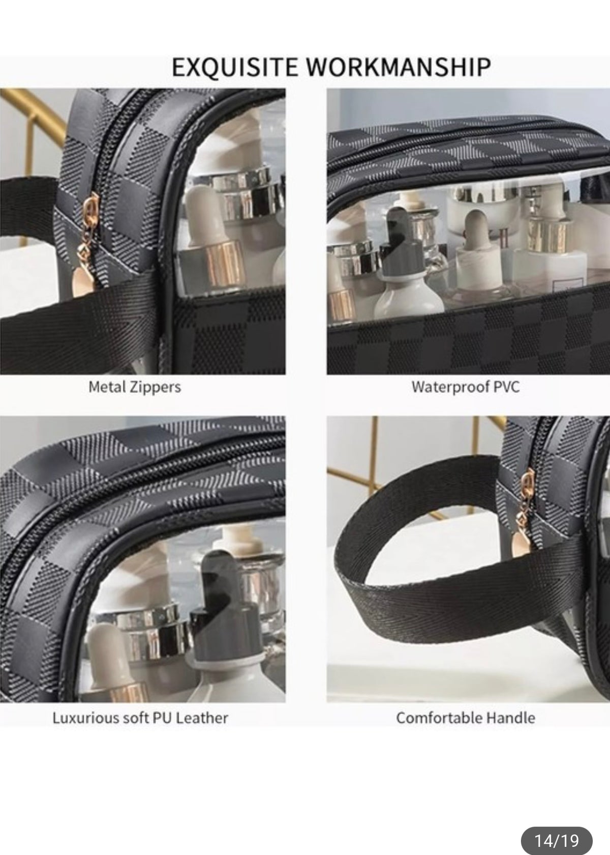 CHECK COSMETIC BAG