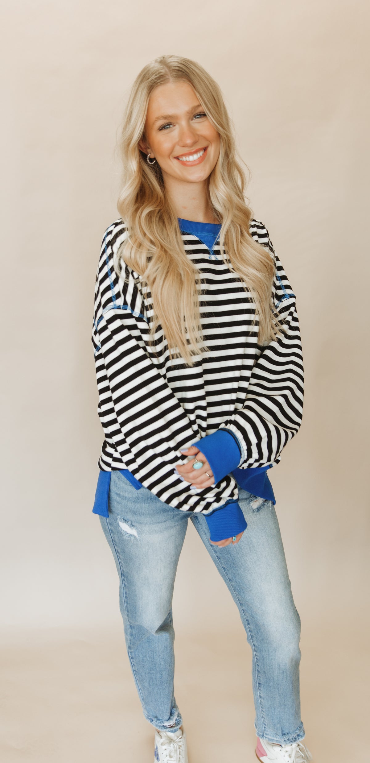 STRIPED CASUAL COZY TOP