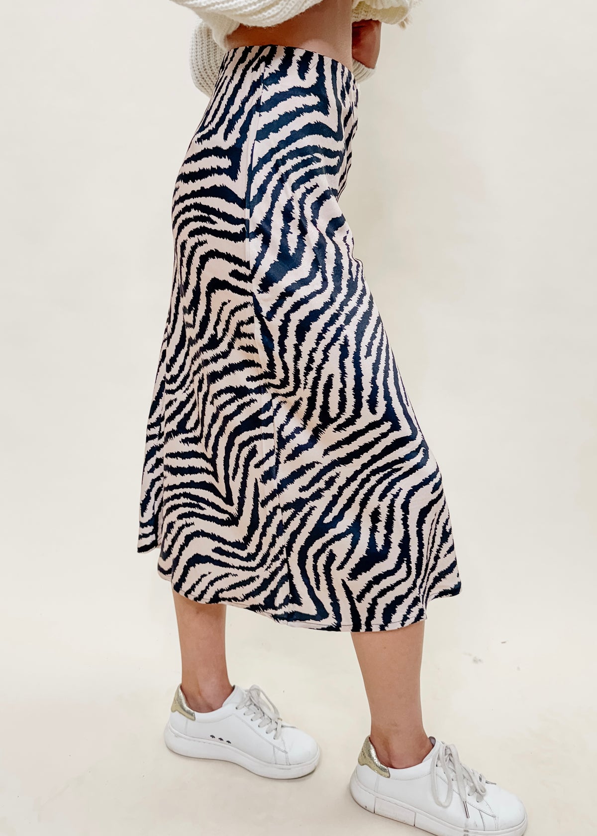 ZEBRA SATIN SKIRT