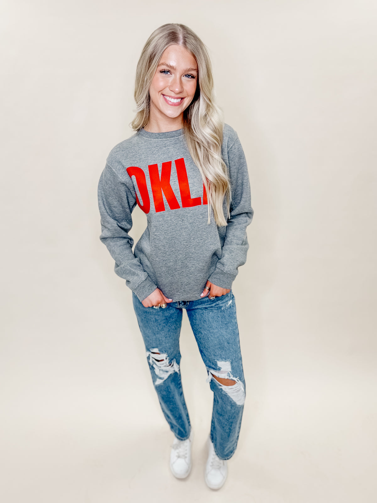 RED OKLA SWEATSHIRT