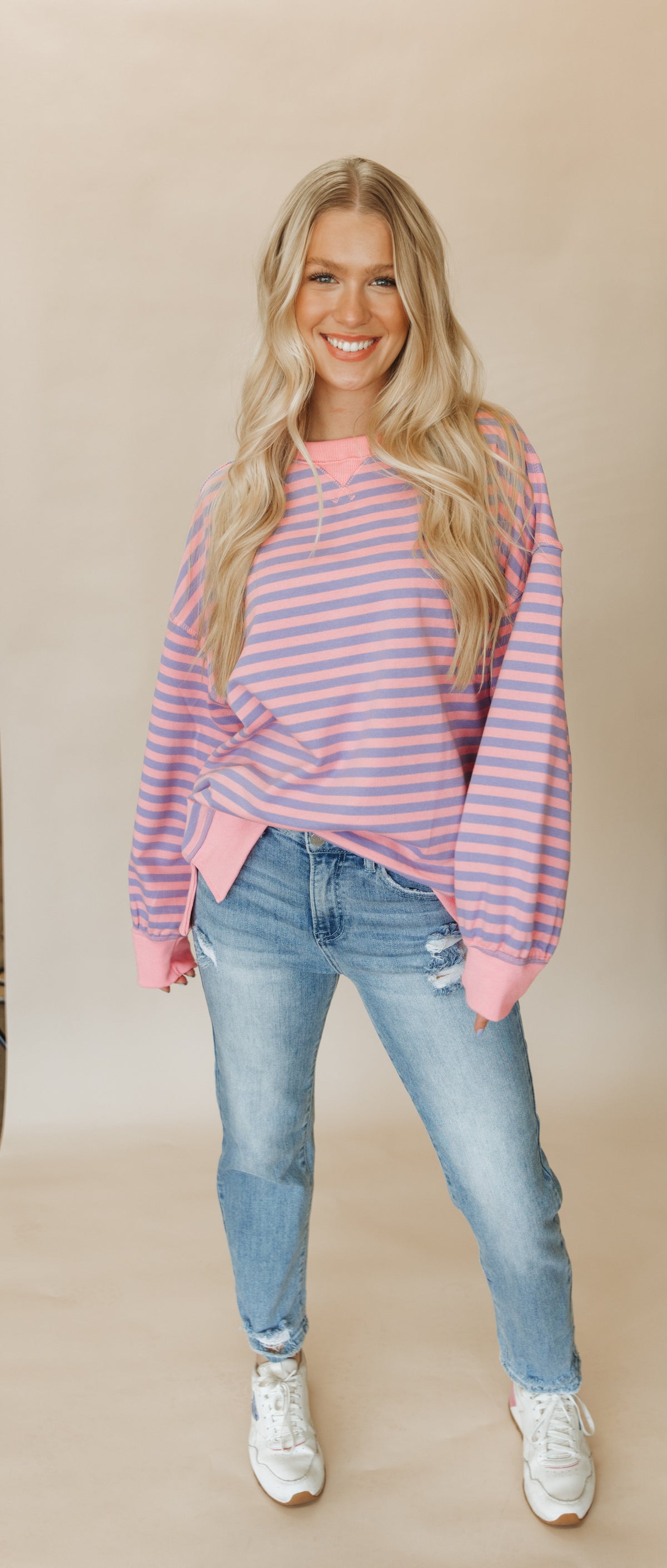 STRIPED CASUAL COZY TOP