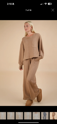 CABLE KNIT LOUNGEWEAR SET