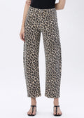 LEOPARD VERVET BARREL JEAN